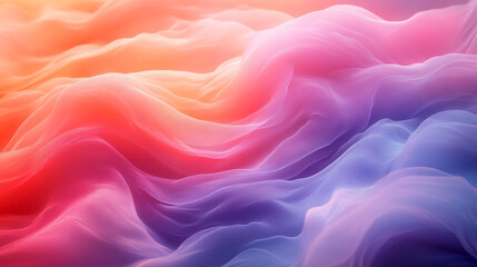 Obraz premium Abstract Pastel Wave Background Soft Pink Purple Orange Gradient Texture Digital Art Design Mesh 