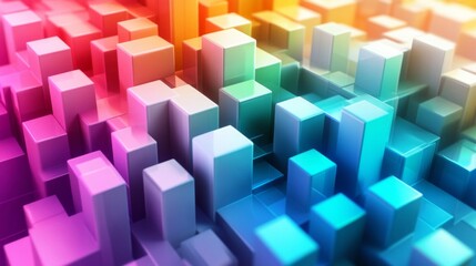 Naklejka premium Abstract Colorful 3D Cubes Pattern