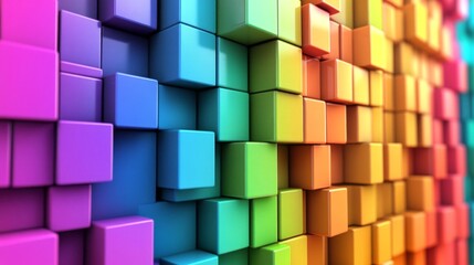 Fototapeta premium Colorful Stacked Cubes Background