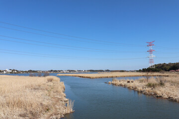 大津川河口と手賀沼（千葉県柏市）