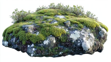 Detailed Green Moss Covering a Rocky Surface in Natural Habitat