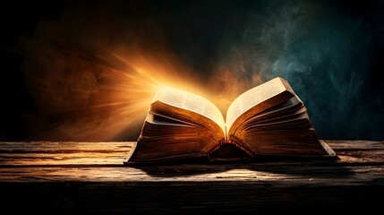 Mystical Glowing Book Emanating Ethereal Energy of Profound Knowledge and Timeless Wisdom Inspiring Contemplation and Creativity