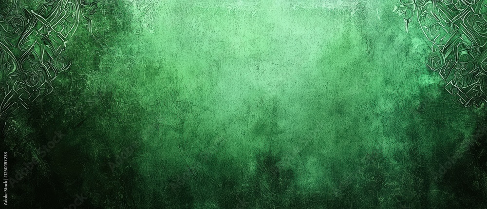 Poster intricate emerald artwork with green background in elegant framing for artistic displays and creativ