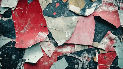 Abstract Texture: Red, Pink, and Gray Peeling Paint