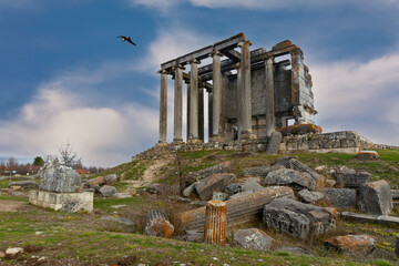 The ancient city Aizanoi and Temple of Zeus in Cavdarhisari Kutahya, Turkey