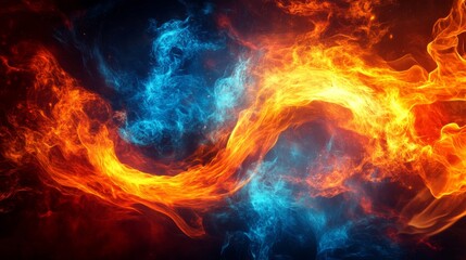 Abstract Fire And Water Flowing Design