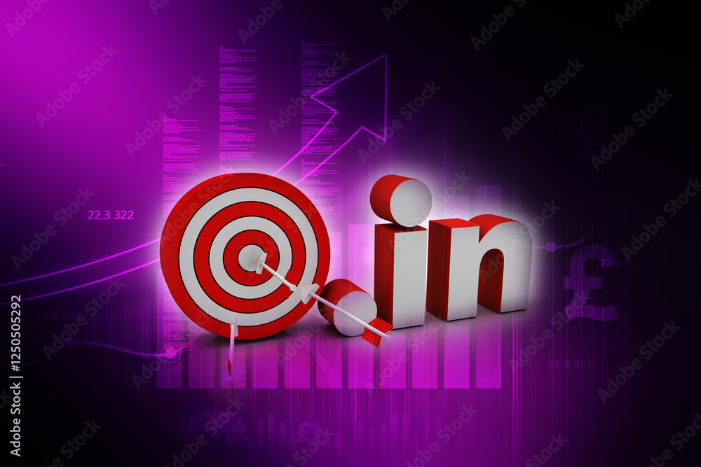 Poster 3d rendering target with dot in