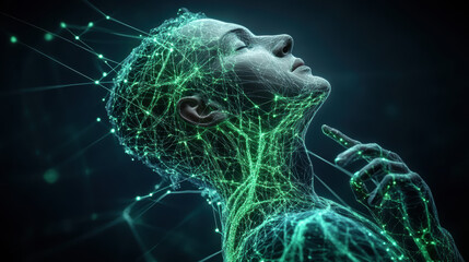 Lymphatic system, 3D illustration of the human lymphatic system, high fidelity version, suitable for medical and educational use.