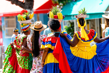 portrait of unidentified palenqueras woman, the symbol of cartagena city