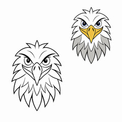Zentangle-stylized eagle head coloring page featuring intricate patterns and bold lines, perfect for relaxation and creativity. Ideal for both kids and adults to enjoy.
