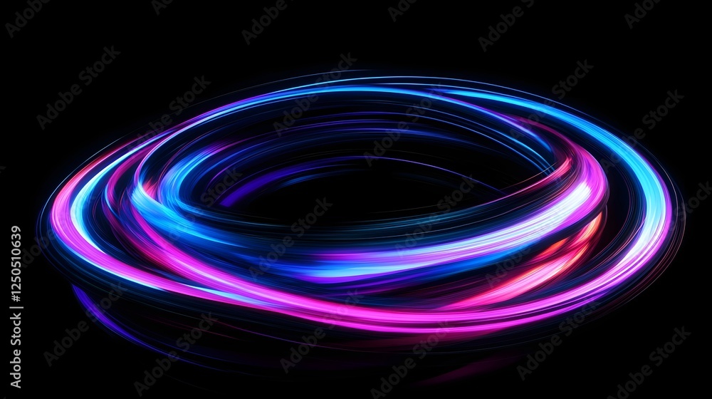 Fototapete captivating swirls of neon hued energy abstract digital art background with flowing mesmerizing patt