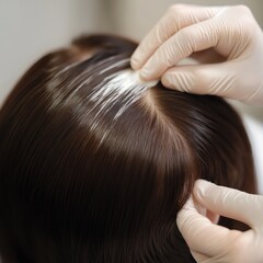 Fototapeta premium Scalp Treatment Application by a Professional 