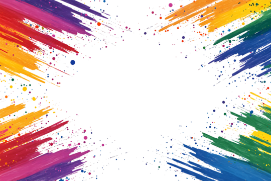 abstract background with colorful pencils isolated on white background PNG.AI GENERATED