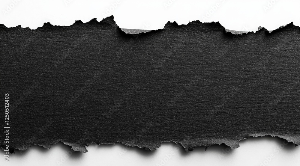 Poster black torn paper texture with ripped edges for creative design and background use, ideal for artisti