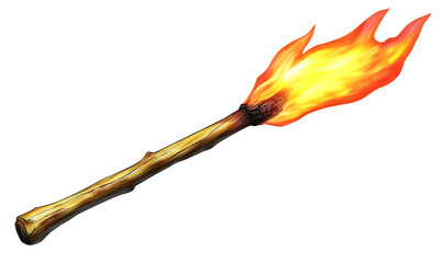 Burning torch, dark background, fire, light, night, adventure, game asset, fantasy