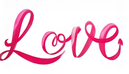 Obraz premium vibrant pink ribbon style strokes forming the word 