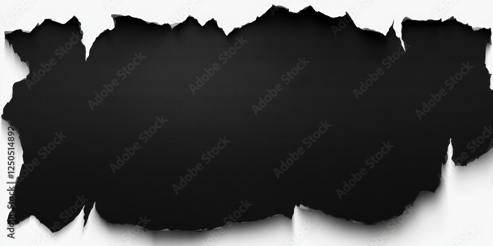 Poster ripped black paper edge with texture and depth creating a unique background for creative design proj