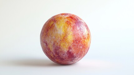 Fototapeta premium Vibrant and Colorful Single Peach on a Soft White Background