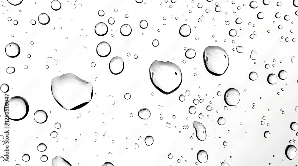 Aufkleber elegant and minimal water droplets suspended against a transparent background highlighting the purit