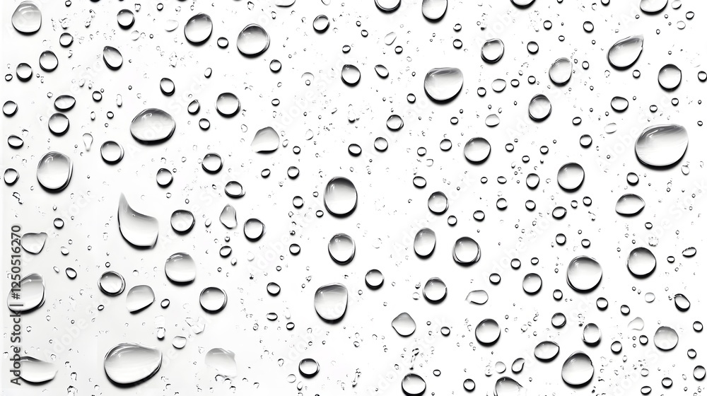 Aufkleber elegant and minimalist image of isolated water drops suspended against a clean white background show