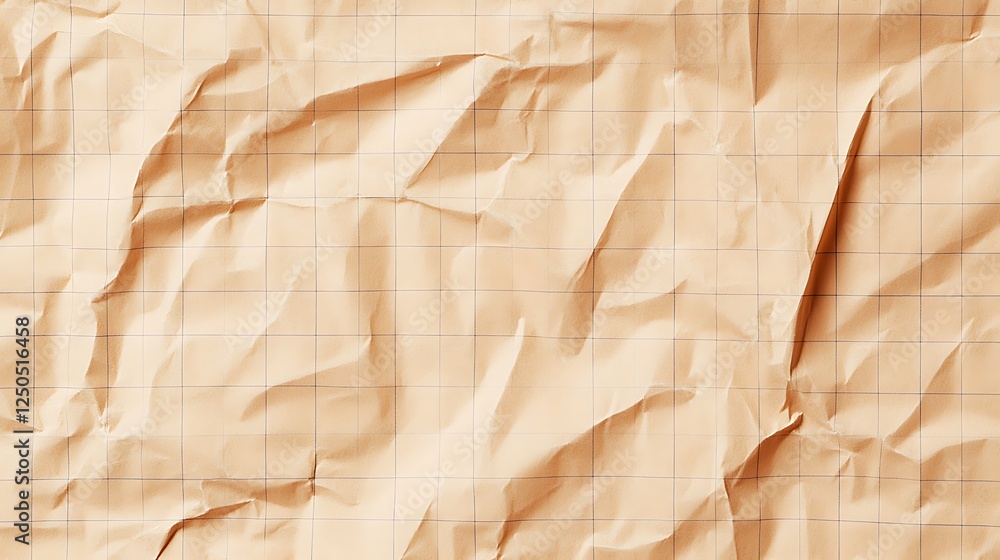Poster a crumpled graph paper background with colorful grid lines for creative designs