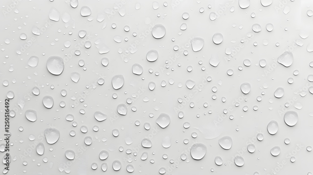 Poster elegant isolated water droplets gently resting on a pure white background reflecting a minimalist an