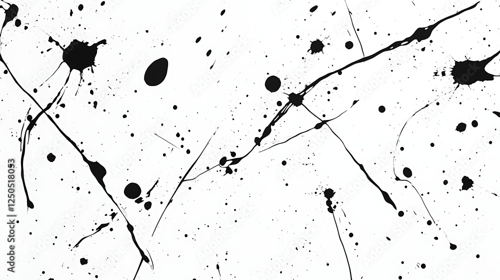 Aufkleber an abstract artistic background with dynamic black and white paint splashes