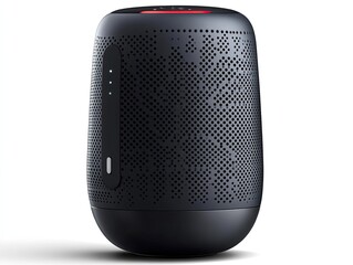 Obraz premium Sleek Wireless Speaker with Modern Design and Perforated Metal Body