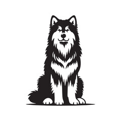 Fototapeta premium Professional Alaskan Malamute silhouette for design and branding - Alaskan Malamute illustration - minimal Alaskan Malamute vector - dog silhouette 