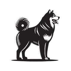 Alaskan Malamute silhouette perfect for outdoor and adventure themes - Alaskan Malamute illustration - minimal Alaskan Malamute vector - dog silhouette
