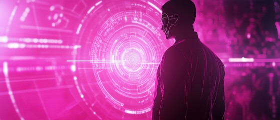 Doctor analyzing holographic medical data in futuristic clinic environment