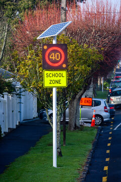 traffic warning school zone sign