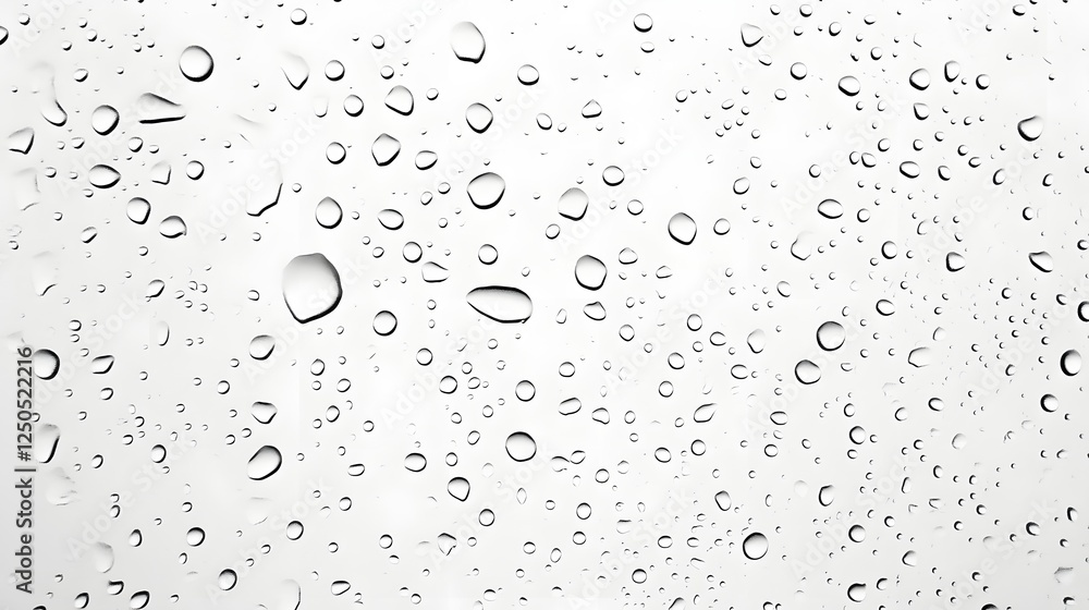 Aufkleber isolated transparent water droplets against a clean white background creating a minimalist and abstr