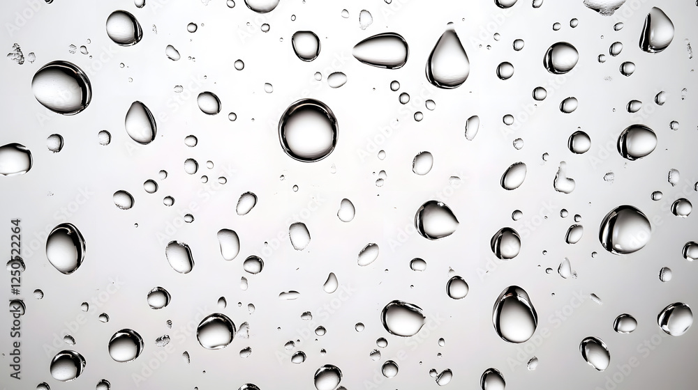 Aufkleber isolated transparent water droplets against plain background spherical water droplet shapes with ref