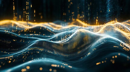 Dynamic stock market chart with fluctuating lines representing financial data analysis and investment trends in a modern digital environment.