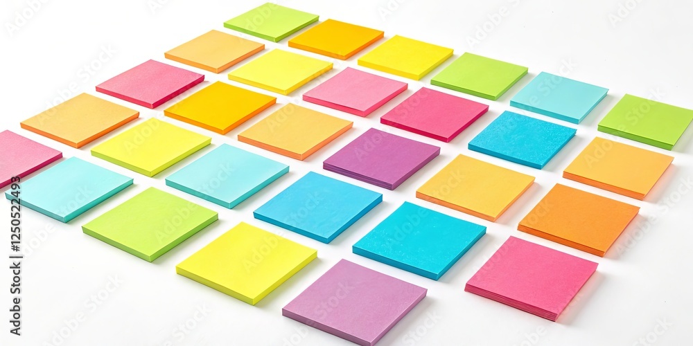 Poster a bunch of colorful sticky notes are arranged in a grid