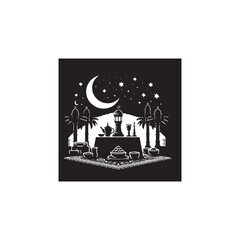 Iftar silhouette icon vector symbol design illustration