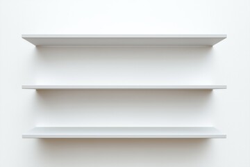 Empty wall shelves on white. Generative AI