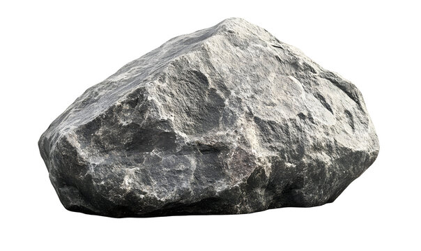 Gray boulder isolated on black background; garden landscaping