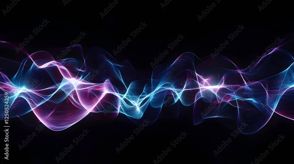 Aufkleber Mesmerizing abstract background featuring dynamic swirling plasma waves of vibrant colorful energy  This futuristic high tech design creates a captivating