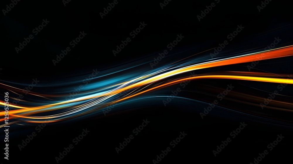 Aufkleber Mesmerizing Abstract Light Waves and Curves in Vibrant Neon Colors and Futuristic Digital Technology  Captivating and Hypnotic Swirling Patterns of Luminous Glowing Energy against a Chromatic