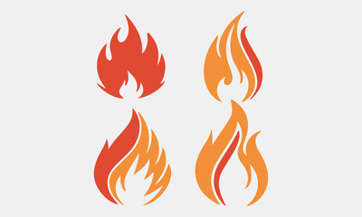 Fire flame logo vector illustration design template. vector fire flames sign illustration isolated. fire icon