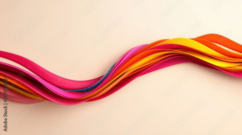 Aufkleber dynamic colorful waves abstract composition graphic design creative studio close-up view vibrant aes