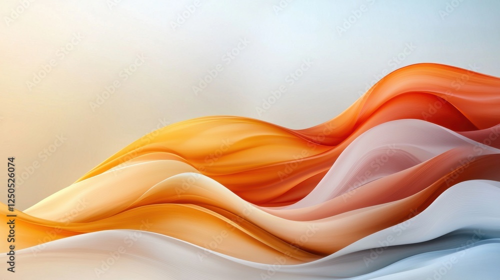 Poster flowing abstract waves digital art colorful gradient patterns modern design artistic viewpoint visua