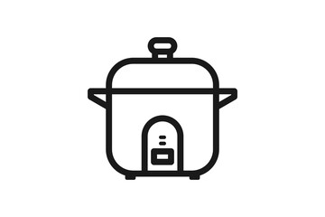 rice cooker icon line design