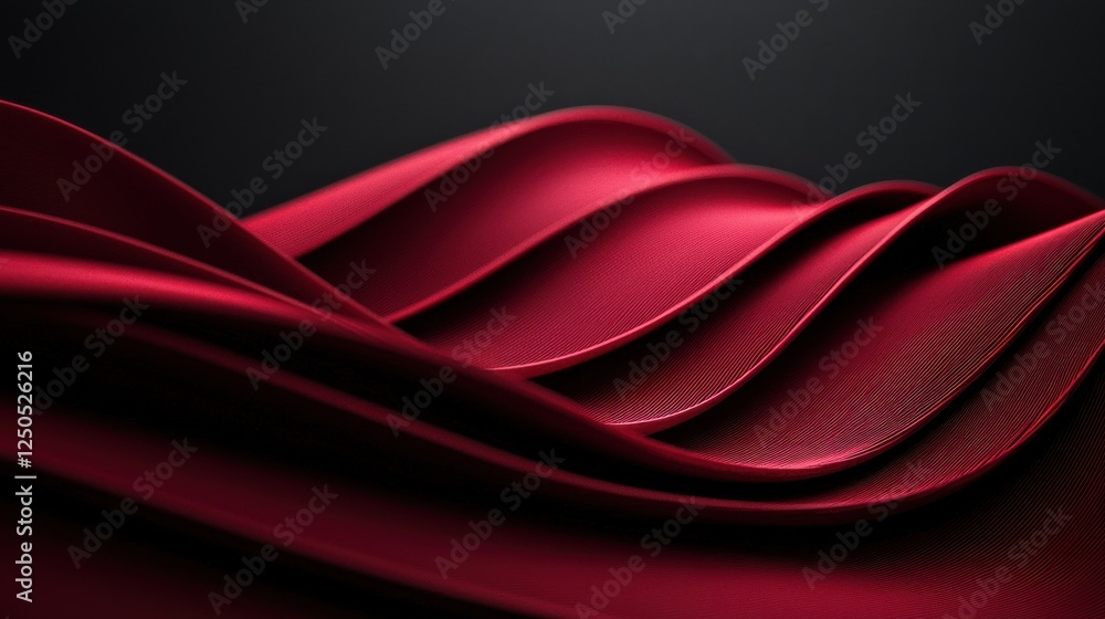 Poster elegant red fabric drapery studio setting textile dramatic lighting close-up view texture and flow c