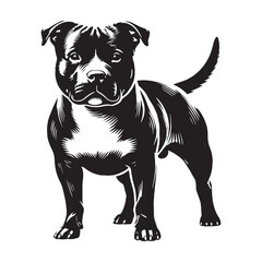 Minimalist American Staffordshire Terrier silhouette with clean edges - American Staffordshire Terrier illustration - minimal American Staffordshire Terrier vector - dog silhouette
