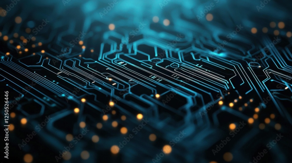 Aufkleber digital circuitry in action stunning technology background with neon lighting abstract design modern