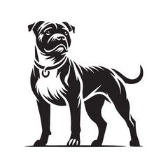 Artistic American Staffordshire Terrier silhouette with refined details - American Staffordshire Terrier illustration - minimal American Staffordshire Terrier vector - dog silhouette
