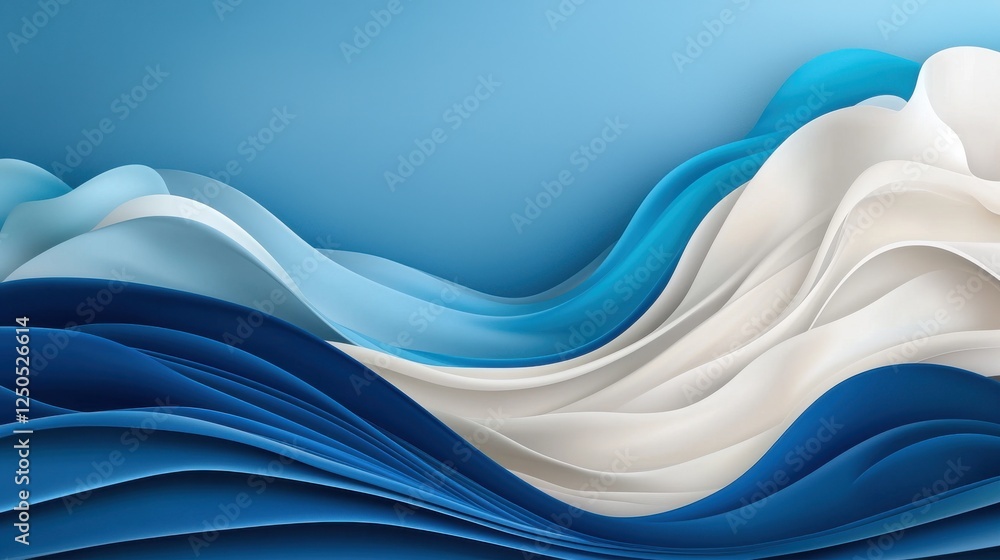 Poster fluid motion art abstract waves digital design calm environment close-up view serenity concept for v